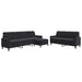 Set de canapele cu perne, 3 piese, negru, catifea - WALTI WALTI