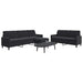 Set de canapele cu perne, 3 piese, negru, catifea - WALTI WALTI
