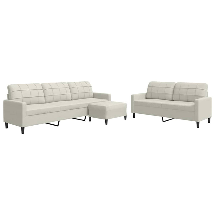 Set de canapele cu perne, 3 piese, crem, catifea - WALTI WALTI