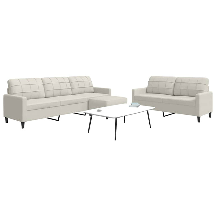 Set de canapele cu perne, 3 piese, crem, catifea - WALTI WALTI