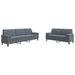 Set de canapele cu perne/rulouri, 2 piese, gri închis, catifea - WALTI WALTI