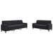 Set de canapele cu perne/rulouri, 2 piese, negru, catifea - WALTI WALTI