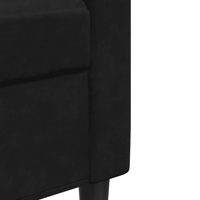 Set de canapele cu perne/rulouri, 2 piese, negru, catifea - WALTI WALTI