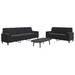 Set de canapele cu perne/rulouri, 2 piese, negru, catifea - WALTI WALTI