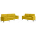 Set de canapele cu perne/rulouri, 2 piese, galben, catifea - WALTI WALTI