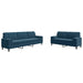 Set de canapele cu perne/rulouri, 2 piese, albastru, catifea - WALTI WALTI