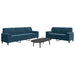 Set de canapele cu perne/rulouri, 2 piese, albastru, catifea - WALTI WALTI