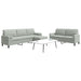 Set de canapele cu perne, 3 piese, gri deschis, catifea - WALTI WALTI
