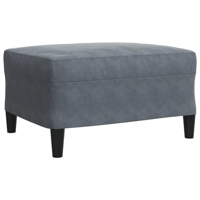 Set de canapele cu perne/rulouri, 3 piese, gri închis, catifea - WALTI WALTI