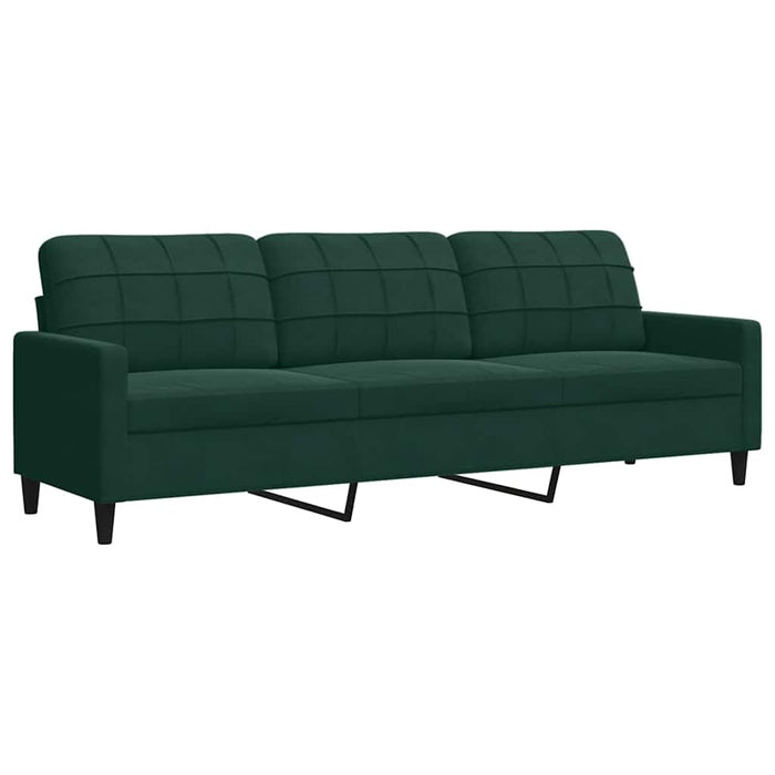 Set canapele cu perne/rulouri, 3 piese, verde închis, catifea - WALTI WALTI
