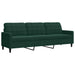Set canapele cu perne/rulouri, 3 piese, verde închis, catifea - WALTI WALTI