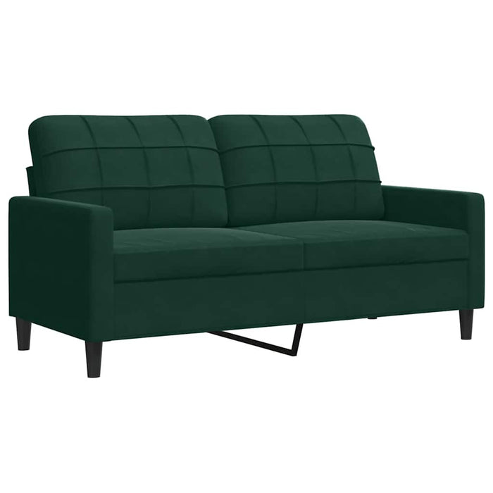 Set canapele cu perne/rulouri, 3 piese, verde închis, catifea - WALTI WALTI