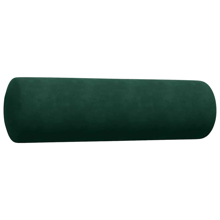 Set canapele cu perne/rulouri, 3 piese, verde închis, catifea - WALTI WALTI
