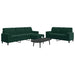 Set canapele cu perne/rulouri, 3 piese, verde închis, catifea - WALTI WALTI