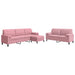 Set canapele cu perne/rulouri, 3 piese, roz, catifea - WALTI WALTI