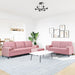 Set canapele cu perne/rulouri, 3 piese, roz, catifea - WALTI WALTI