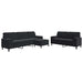 Set de canapele cu perne/rulouri, 3 piese, negru, catifea - WALTI WALTI
