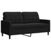 Set de canapele cu perne/rulouri, 3 piese, negru, catifea - WALTI WALTI