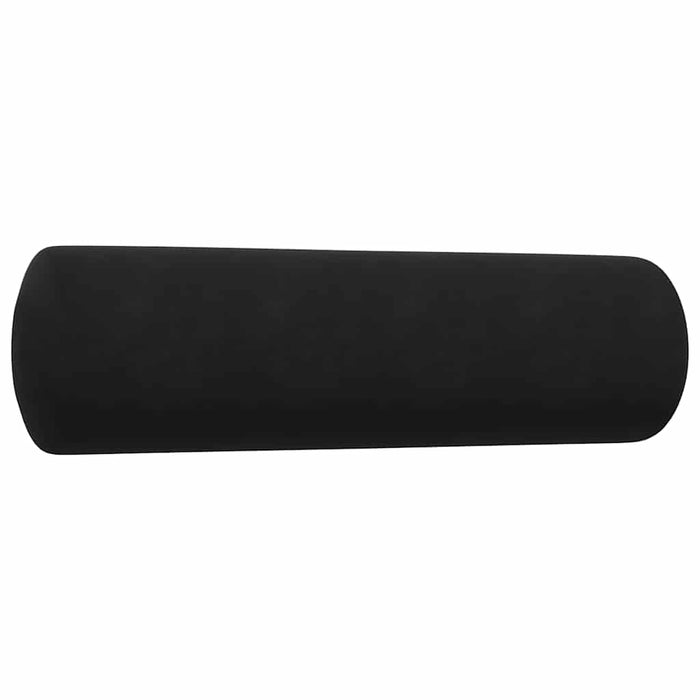 Set de canapele cu perne/rulouri, 3 piese, negru, catifea - WALTI WALTI