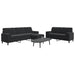 Set de canapele cu perne/rulouri, 3 piese, negru, catifea - WALTI WALTI