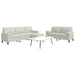Set de canapele cu perne/rulouri, 3 piese, crem, catifea - WALTI WALTI