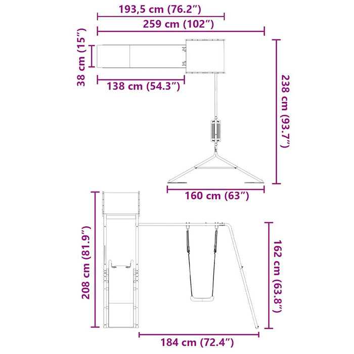 Set de joacă pentru exterior, lemn masiv de douglas - WALTI WALTI