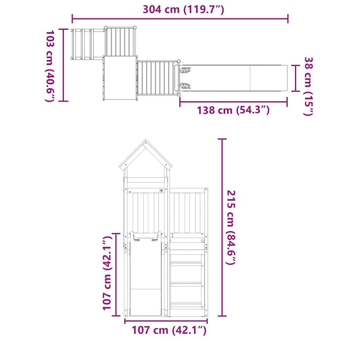 Set de joacă pentru exterior, lemn de pin impregnat - WALTI WALTI