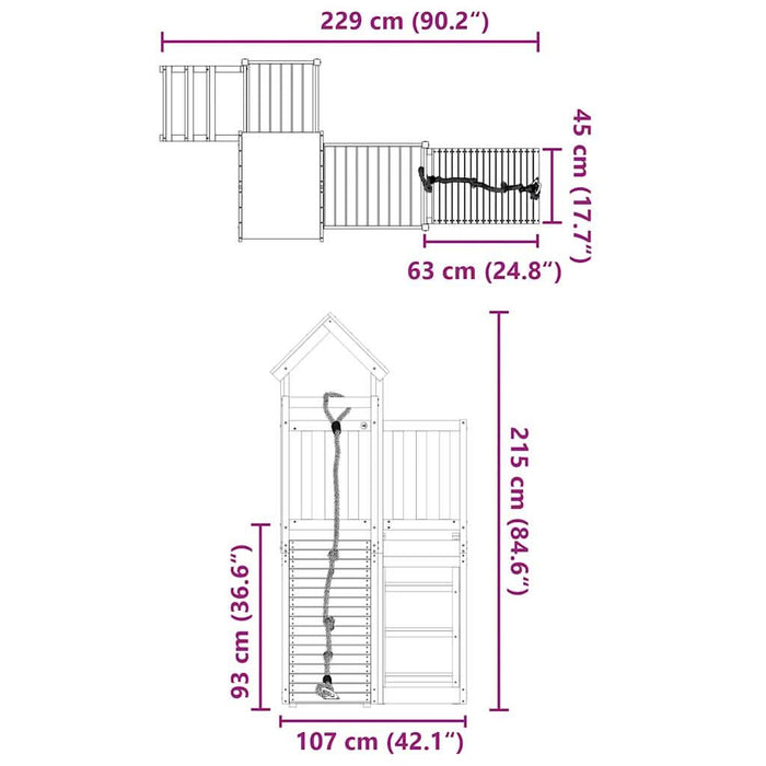 Set de joacă pentru exterior, lemn masiv de pin - WALTI WALTI