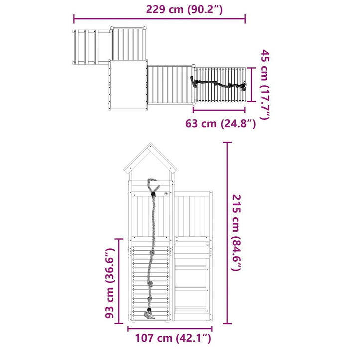 Set de joacă pentru exterior, lemn de pin impregnat - WALTI WALTI