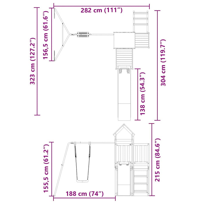 Set de joacă pentru exterior, lemn masiv de douglas - WALTI WALTI