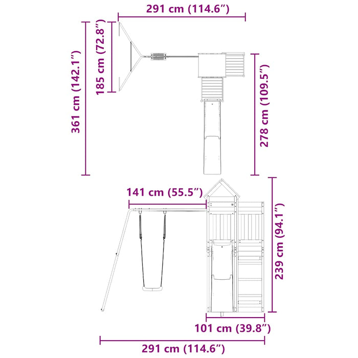 Set de joacă pentru exterior, lemn masiv de douglas - WALTI WALTI