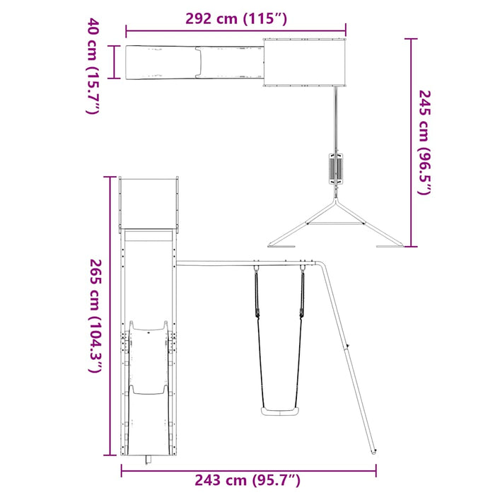 Set de joacă pentru exterior, lemn masiv de pin WALTI