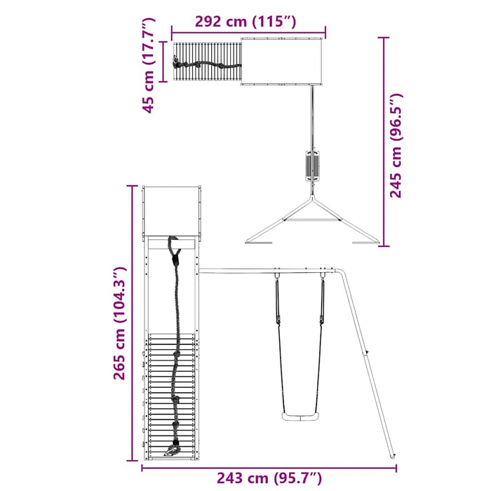 Set de joacă pentru exterior, lemn de pin impregnat WALTI