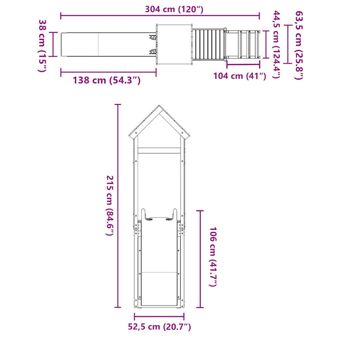 Set de joacă pentru exterior, lemn de pin impregnat - WALTI WALTI