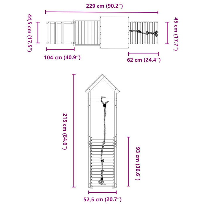Set de joacă pentru exterior, lemn de pin impregnat - WALTI WALTI