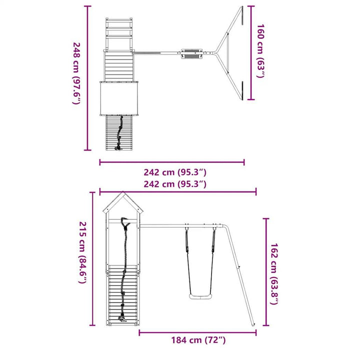 Set de joacă pentru exterior, lemn masiv de douglas - WALTI WALTI
