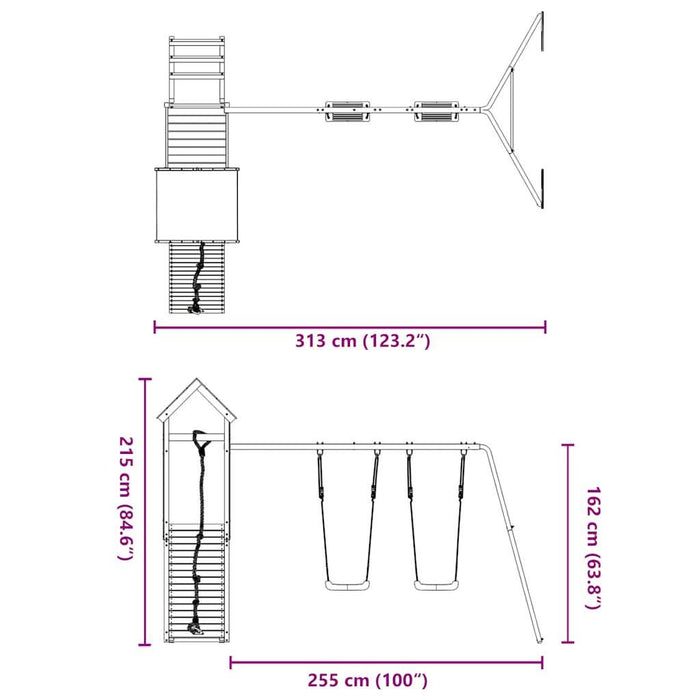 Set de joacă pentru exterior, lemn de pin impregnat - WALTI WALTI
