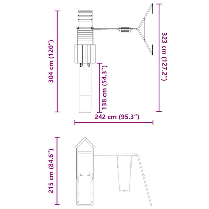 Set de joacă pentru exterior, lemn masiv de douglas - WALTI WALTI