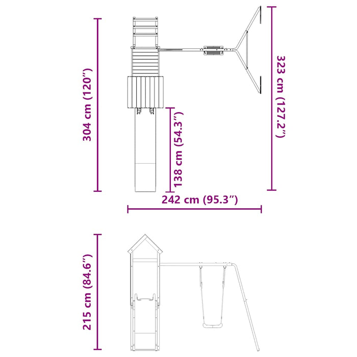 Set de joacă pentru exterior, lemn de pin impregnat - WALTI WALTI