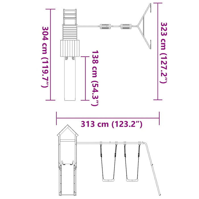 Set de joacă pentru exterior, lemn de pin impregnat - WALTI WALTI