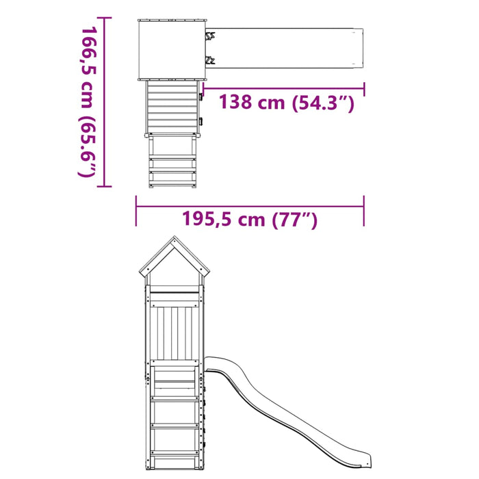 Set de joacă pentru exterior, lemn masiv de pin - WALTI WALTI
