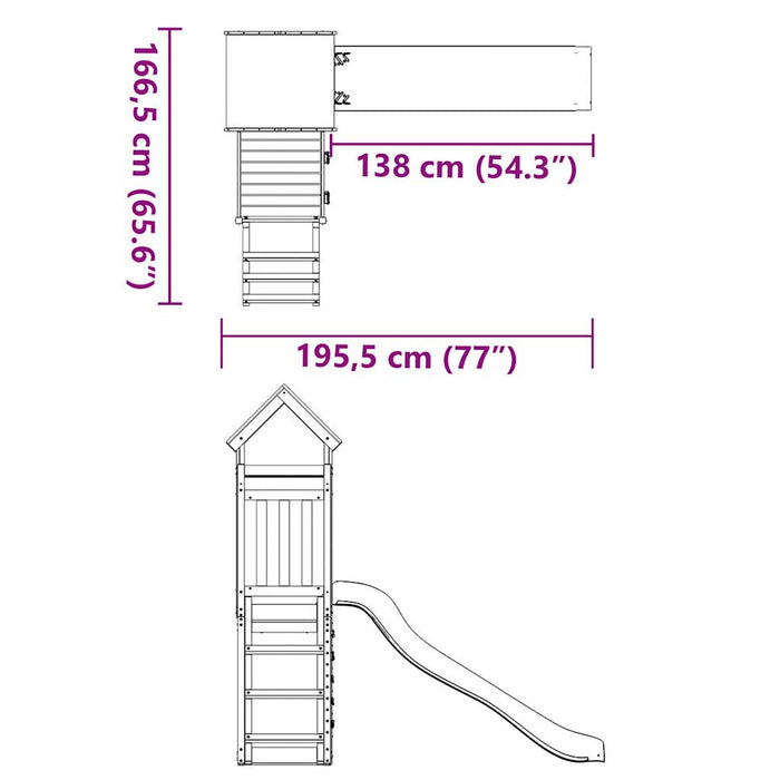 Set de joacă pentru exterior, lemn de pin impregnat - WALTI WALTI