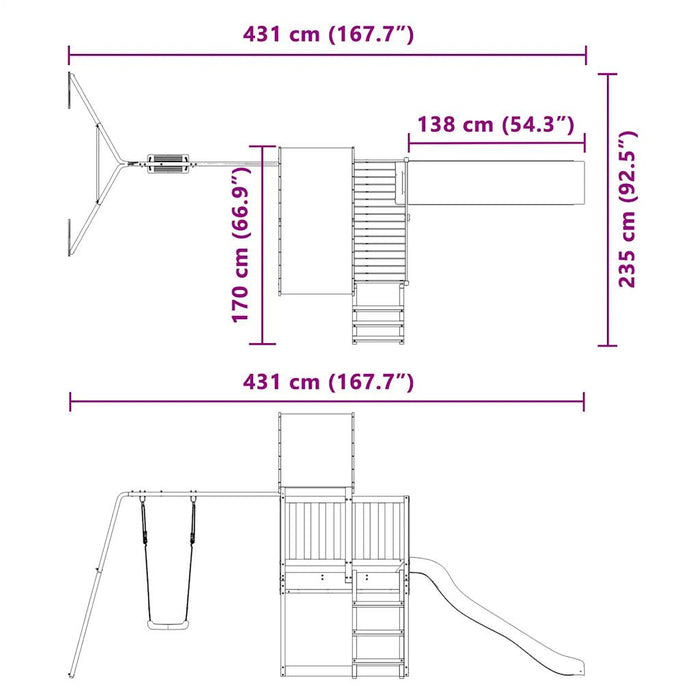 Set de joacă pentru exterior, lemn masiv de douglas - WALTI WALTI