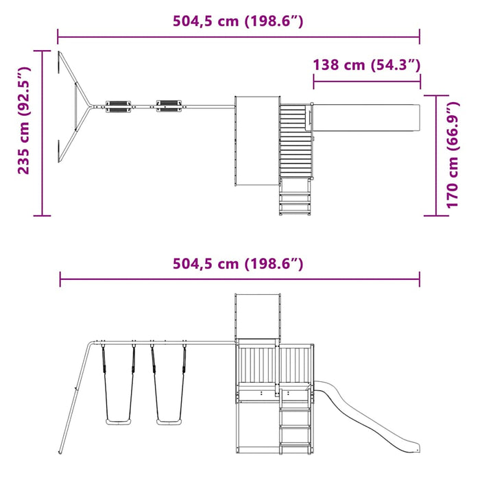 Set de joacă pentru exterior, lemn de pin impregnat - WALTI WALTI