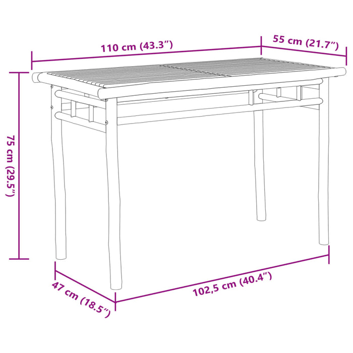Set mobilier de grădină, 5 piese, bambus - WALTI WALTI