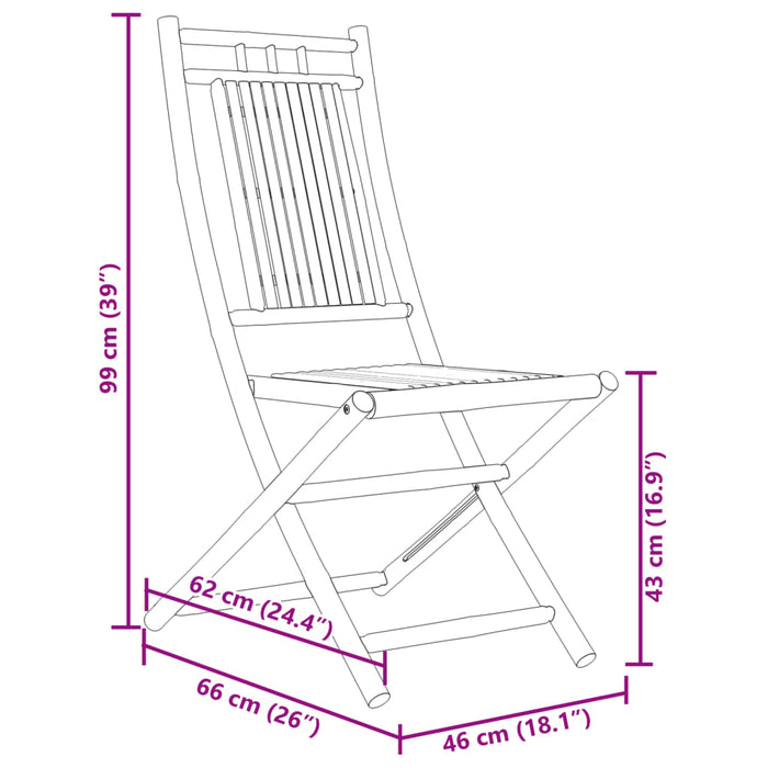 Set mobilier de grădină, 5 piese, bambus - WALTI WALTI