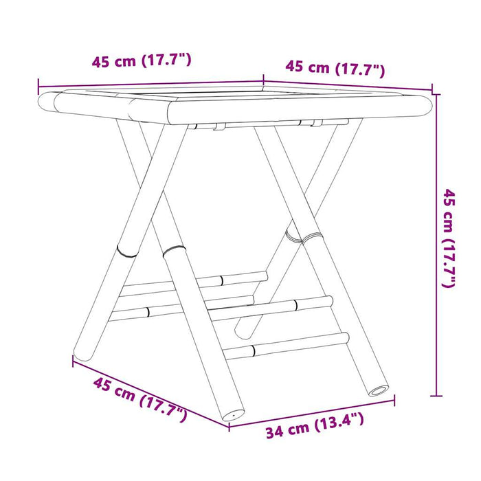 Set mobilier bistro, 3 piese, bambus - WALTI WALTI