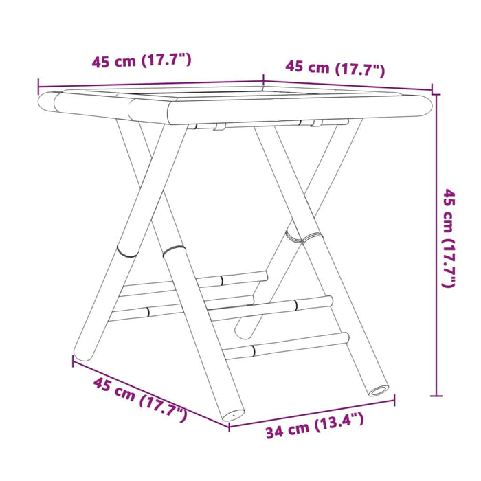 Set mobilier bistro, 3 piese, bambus - WALTI WALTI