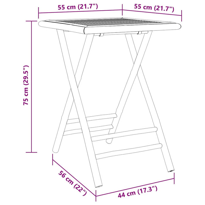 Set mobilier bistro, 3 piese, bambus WALTI