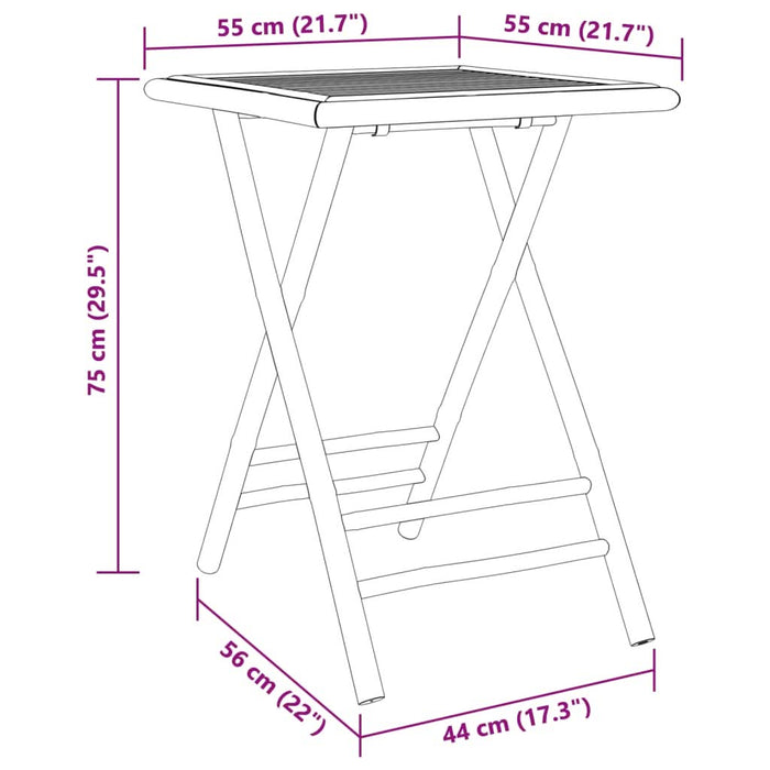 Set mobilier bistro, 3 piese, bambus - WALTI WALTI